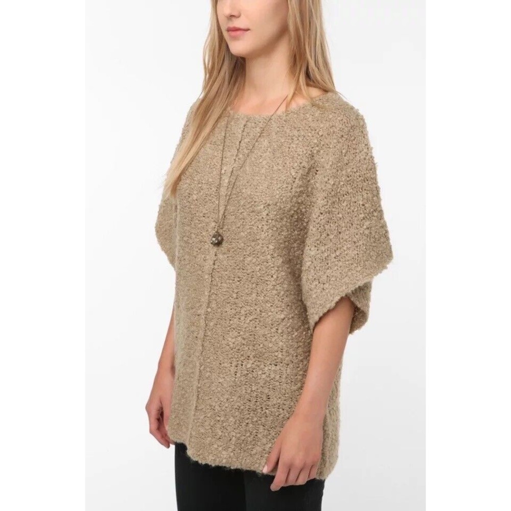 Cheap Monday Zyracuse Sweater Women Sz Small Tan Teddy Boho Chunky Knit Fall